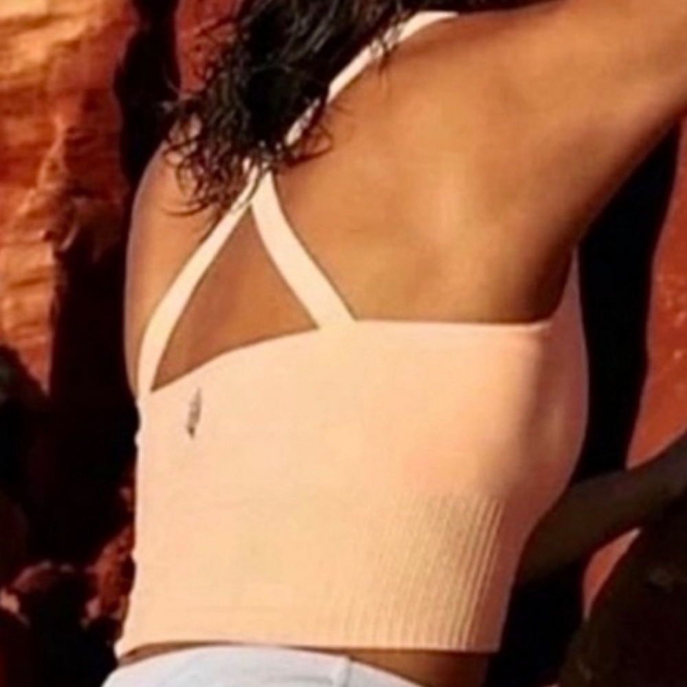 🔥 NWOT!! 🔥  Free People Good Karma Crop Top Coral Size XS - Picture 5 of 8